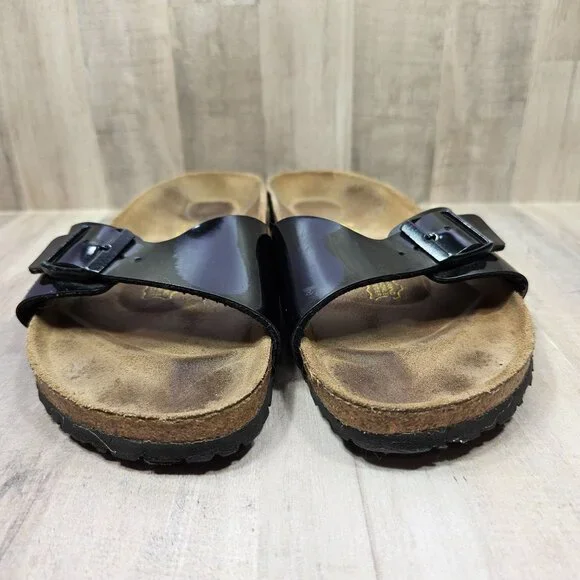 Birkenstock Woman's Sz 41 Madrid Single Black Strap Adjustable Sandals Shoes - Picture 2 of 10